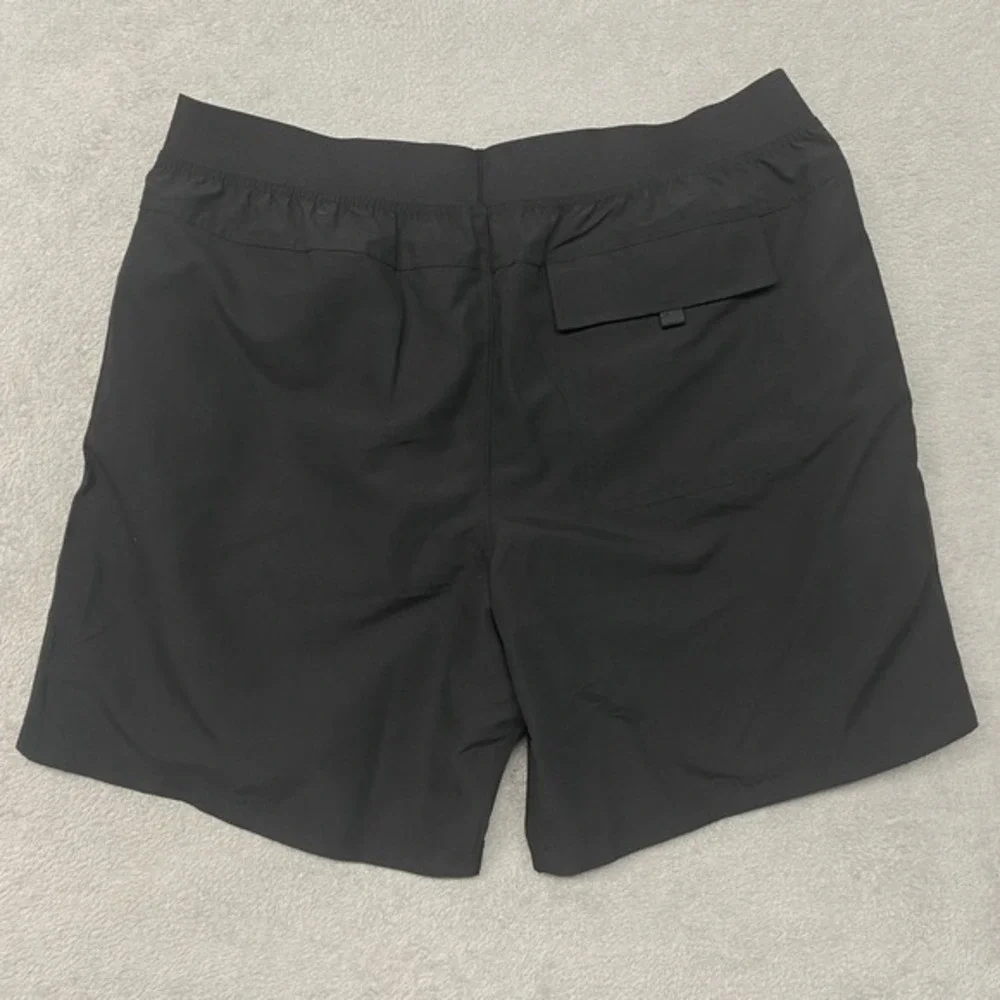 Prana Mens Short XL Black Mojo Polyester Hybrid Swim‎ Trunks Unlined Casual